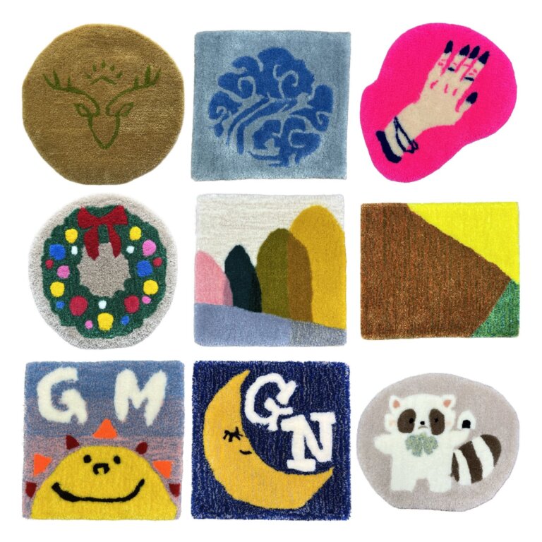 タフティング体験でつくられた作品
