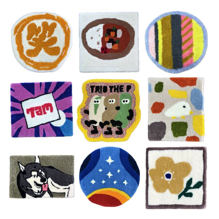 タフティング体験でつくられた作品