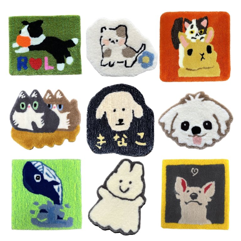 タフティング体験でつくられた作品