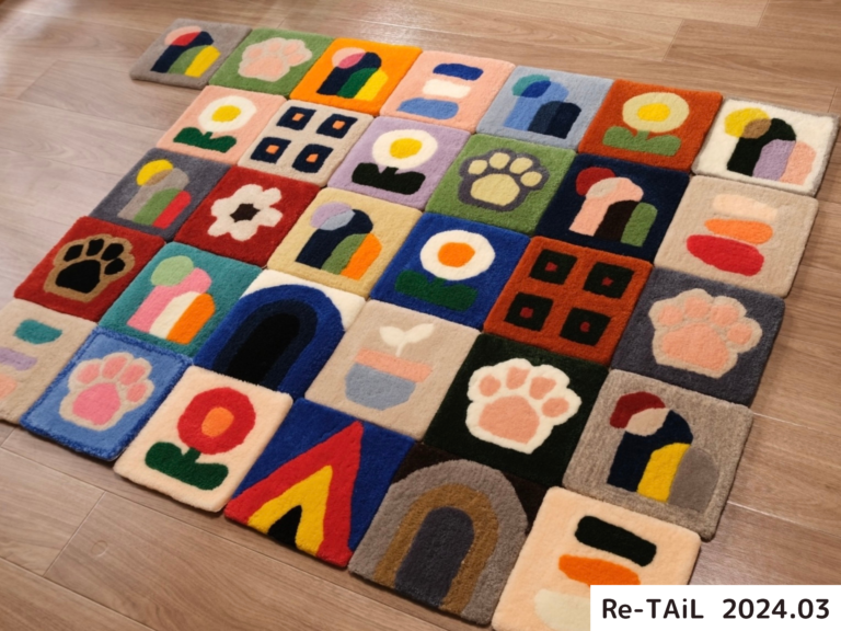 タフティング体験でつくられた作品