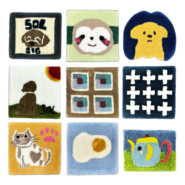 タフティング体験でつくられた作品