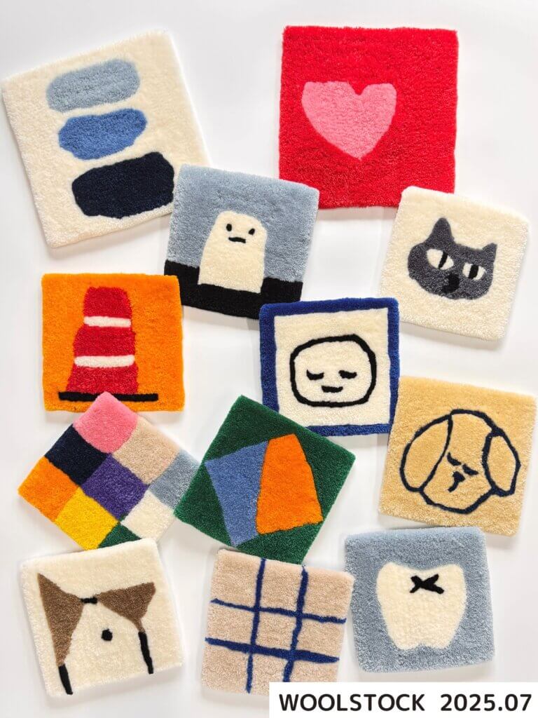 タフティング体験でつくられた作品