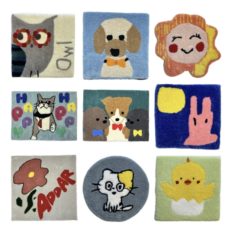 タフティング体験教室でつくられたラグ作品