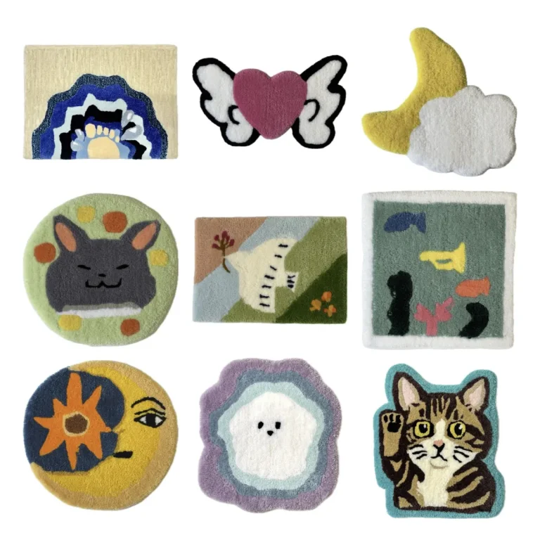 タフティング体験教室でつくられたラグ作品